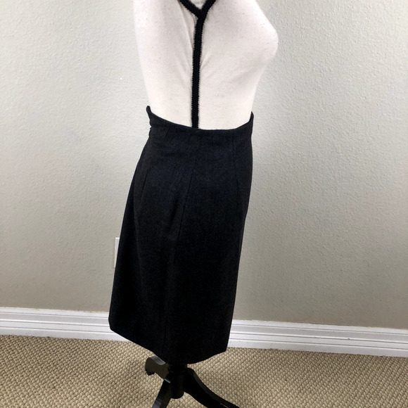 VINTAGE Burberrys Of London Skirt Gray Wool Pencil Midi Career Size X Small - Picture 12 of 15